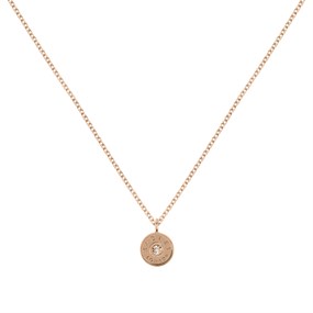 Radley RYJ2384 18ct Rose Plated Silver Diamond Disc Necklace - J81127