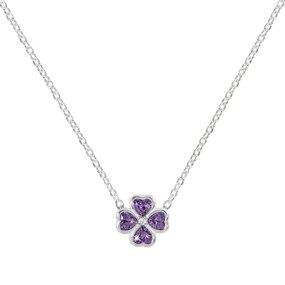 Radley RYJ2517 Silver Purple Heart Flower Necklace - J81166
