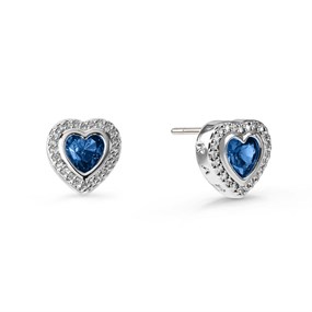 Radley RYJ1499S Silver Tone Blue CZ Heart Stud Earrings - J81920
