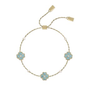 Radley RYJ3502S Gold Tone Blue Agate Flower Bracelet - J81949