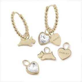 Radley RYJ1544S Gold Tone Hoop Earrings And Charm Set - J81956