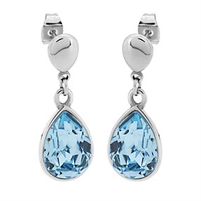 Oliver Weber Delite Aqua Crystal Drop Earrings - J8553
