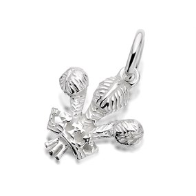 Silver Prince Of Wales Feathers Charm - J9279