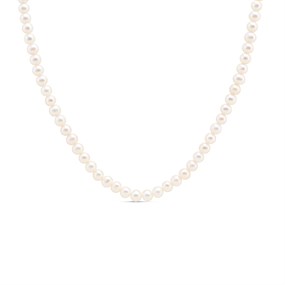 9ct Gold Cultured Freshwater 16in Pearl Necklace - 4mm - J9519