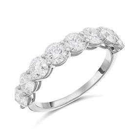 9ct White Gold Lab Grown Diamond Half Eternity Ring, 2cts - L40022