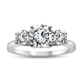 Blossom 9ct White Gold Lab Grown Diamond Graduated Trilogy Ring - 1.5ct - L40137