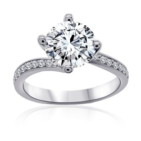 Blossom 9ct White Gold Lab Grown Diamond Solitaire Ring - 2.18ct - L40148