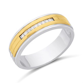 Night & Day Silver And 9ct Gold Diamond Signet Ring - M1782