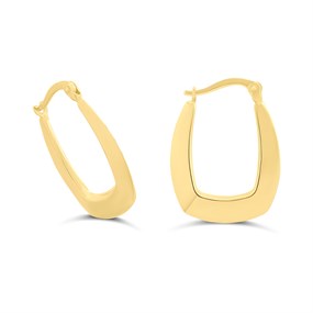 AUREUS Sterling Silver & 9ct Bonded Gold Handbag Style Hoop Earrings - 18mm - M3203