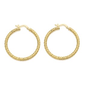 AUREUS Sterling Silver & 9ct Bonded Gold Large Hoop Earrings - M3204