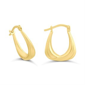 AUREUS Sterling Silver & 9ct Bonded Gold Small Handbag Hoop Earrings - 15mm - M3211