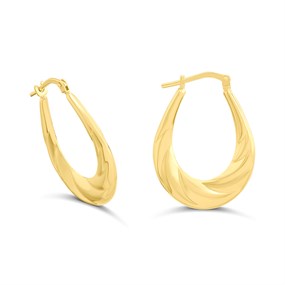 AUREUS Sterling Silver & 9ct Bonded Gold Hoop Earrings - 27mm - M3213