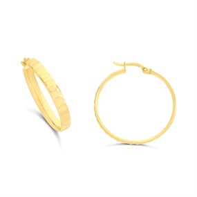 AUREUS Sterling Silver & 9ct Bonded Gold Hoop Earrings - M3215