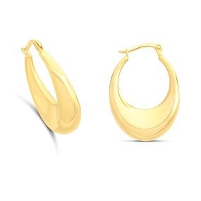 AUREUS Sterling Silver & 9ct Bonded Gold Creole Hoop Earrings - M3218