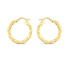 AUREUS Silver And 9ct Bonded Gold Twist Creole Earrings - M3219