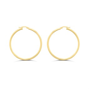 AUREUS Sterling Silver & 9ct Bonded Gold 40mm Hoop Earrings - M3343