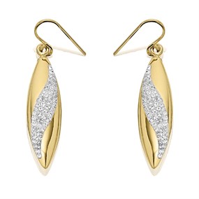 AUREUS Sterling Silver & 9ct Bonded Gold Crystal Teardrop Earrings - M3451