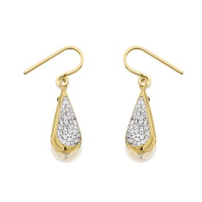 AUREUS Sterling Silver & 9ct Bonded Gold Crystal Drop Earrings - M3452