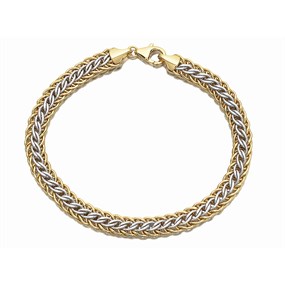 Aureus 9ct Gold Bonded Two Colour Bracelet - 7.5in - M3641