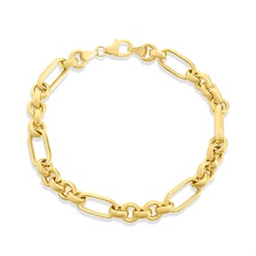 AUREUS Sterling Silver & 9ct Bonded Gold Fancy Belcher Bracelet - M3655