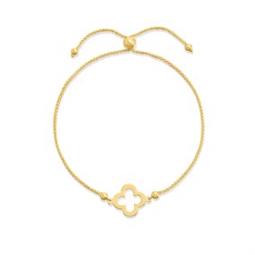 AUREUS Silver And 9ct Bonded Gold Slider Clover Bracelet - M3680