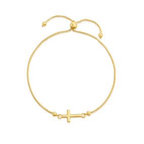 AUREUS Silver And 9ct Bonded Gold Slider Cross Bracelet - M3681