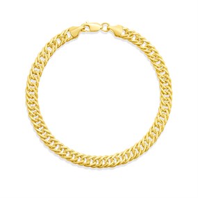 AUREUS Silver And 9ct Bonded Gold  Double Curb Bracelet - M3701