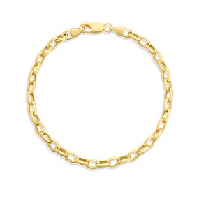 AUREUS Silver And 9ct Bonded Gold Oval Belcher Bracelet - M3703