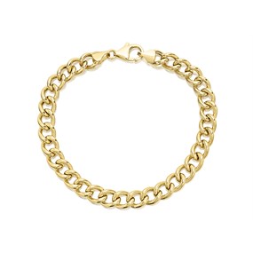 AUREUS Sterling Silver & 9ct Bonded Gold Curb Bracelet - 7.25in - M3705