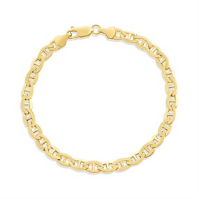 AUREUS Sterling Silver & 9ct Bonded Gold 7.5in Anchor Bracelet - M3708