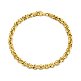 AUREUS Sterling Silver & 9ct Bonded Gold 19cm Belcher Bracelet - M3710