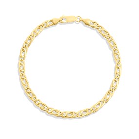 AUREUS Silver & 9ct Bonded Gold Bird Eye Bracelet - M3750