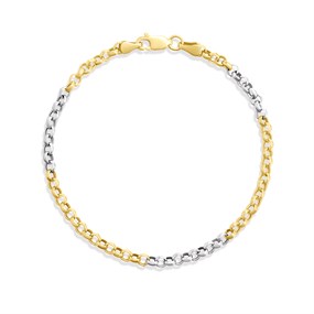 AUREUS Silver And 9ct Bonded Gold Two-Colour Rolo Bracelet - M3770