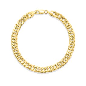 AUREUS Silver And 9ct Bonded Gold Double Curb Bracelet - M3780