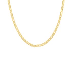 AUREUS Sterling Silver & 9ct Bonded Gold Anchor Chain - 18in - M3805