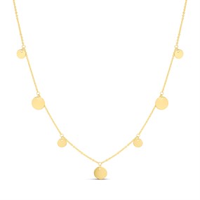 AUREUS Silver And 9ct Bonded Gold Disc Necklace - M3950