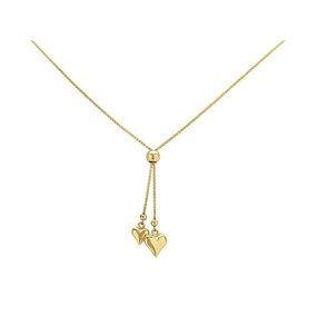 AUREUS Sterling Silver & 9ct Bonded Gold Heart Charm Necklace - M3955