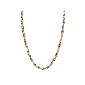 AUREUS Sterling Silver & 9ct Bonded Gold Two Colour Necklet - 18in - M3980
