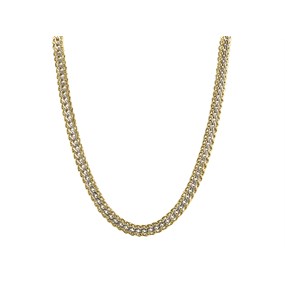 AUREUS Sterling Silver & 9ct Bonded Gold Two Colour Necklet - 18in - M3981