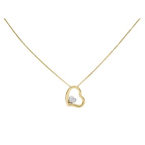 AUREUS Sterling Silver & 9ct Bonded Gold Crystal Heart Necklace - M4030