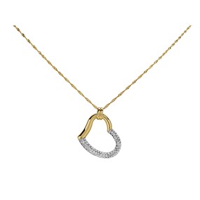 AUREUS Sterling Silver & 9ct Bonded Gold Crystal Open Heart Necklace - M4033