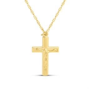 AUREUS Silver And 9ct Bonded Gold Crucifix And Chain - M4090