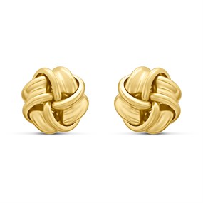 18ct Gold Vermeil Knot Stud 8mm Earrings - M5101