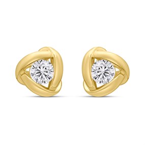 18ct Gold Vermeil CZ Twist Stud Earrings - M5209