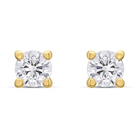 18ct Gold Vermeil CZ 4mm Stud Earrings - M5210