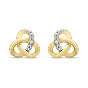 18ct Gold Vermeil CZ Pave Knot Earrings - M5222