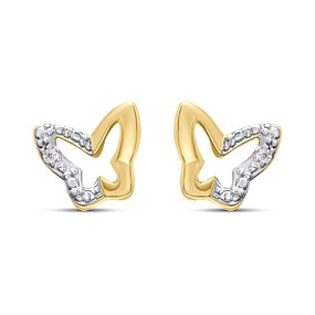 18ct Gold Vermeil CZ Pave Butterfly Earrings - M5224