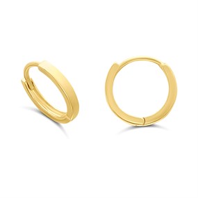 18ct Gold Vermeil Plain Huggie Earrings - 13mm - M5350