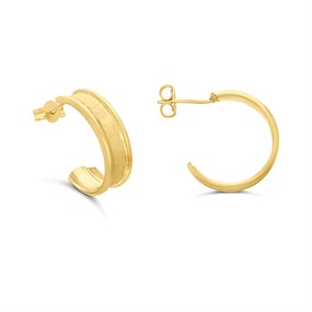 18ct Gold Vermeil Hoop Earrings - 15mm - M5352