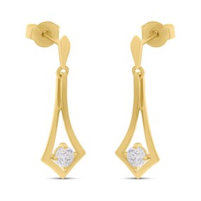 18ct Gold Vermeil CZ Drop Earrings - M5405